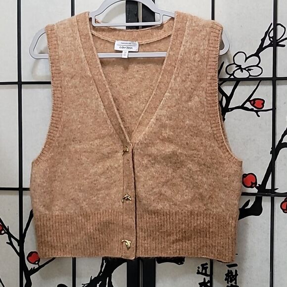 Other Stories Dolphin Button Knit Wool Vest Womens Size M - Picture 3 of 7